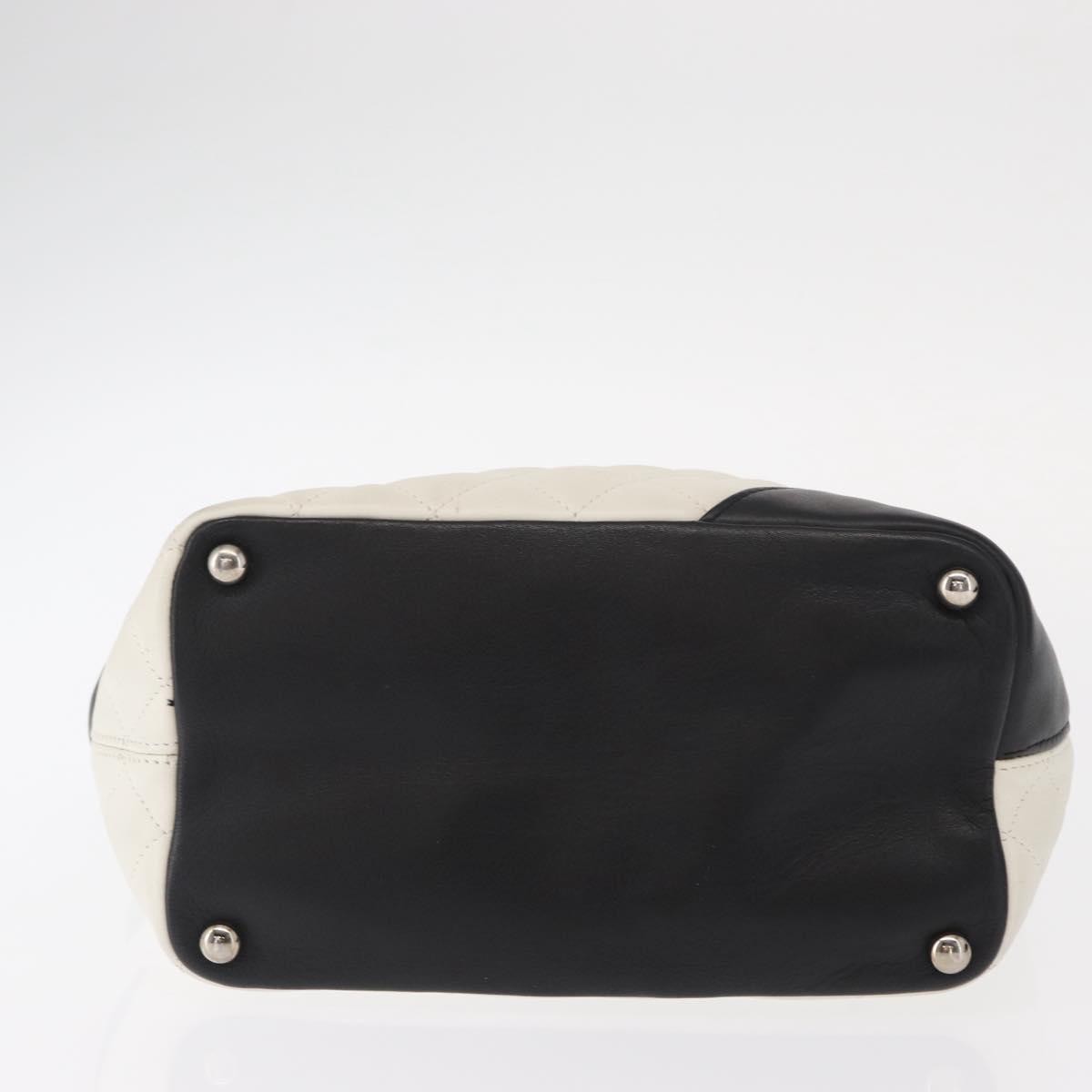 Chanel Cambon Tote Quilted Leather, WHITE, LEATHER, Tote bag