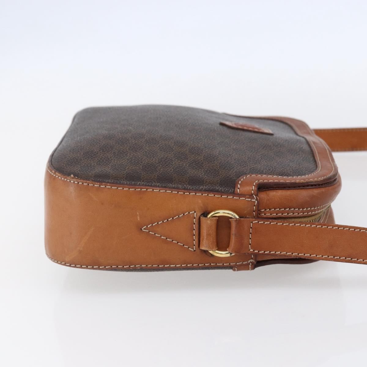 Celine Vintage Macadam Shoulder Bag Canvas and Leather, BROWN, CANVAS, Shoulder bag