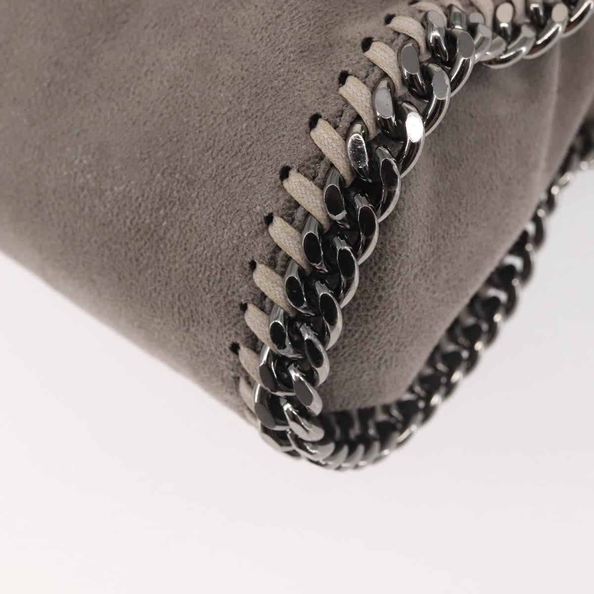 Stella McCartney Falabella Fold Over Crossbody Bag Suede, GRAY, SUEDE, Crossbody bag