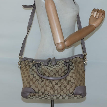 Gucci Sukey Top Handle Satchel GG Canvas with Leather, BEIGE, CANVAS, Tote bag