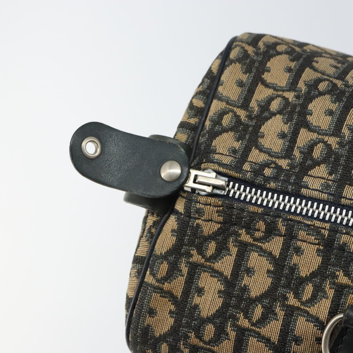 Christian Dior Vintage Trotter Boston Bag Canvas, NAVY, CANVAS, Travel bag