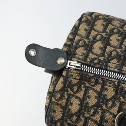 Christian Dior Vintage Trotter Boston Bag Canvas, NAVY, CANVAS, Travel bag
