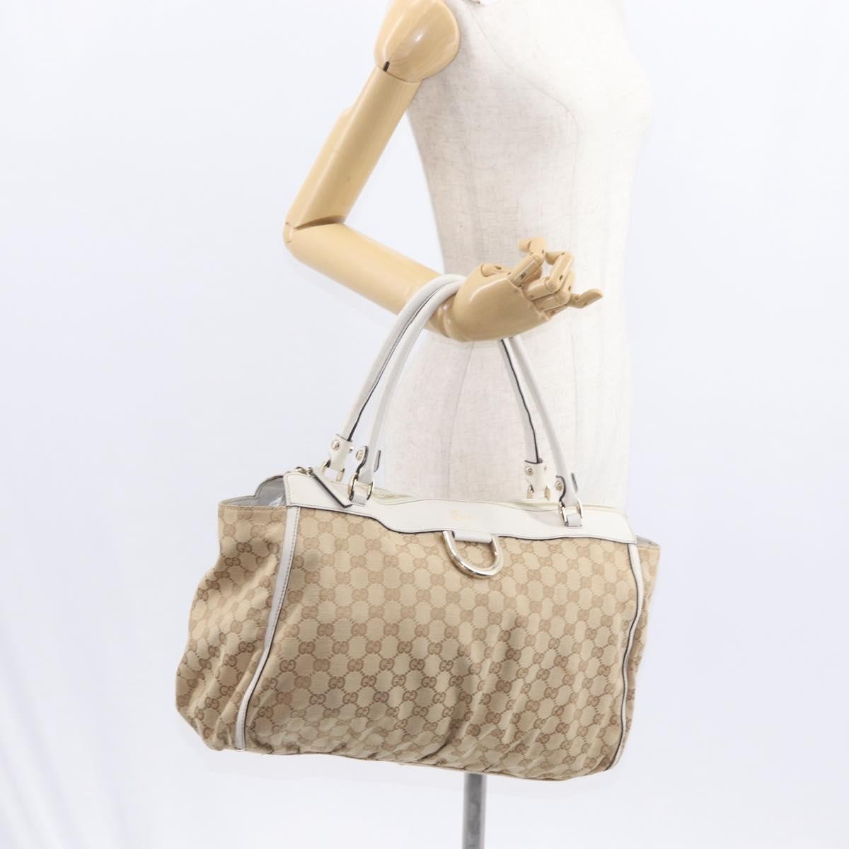 Gucci D Ring Tote GG Canvas, BEIGE, CANVAS, Tote bag