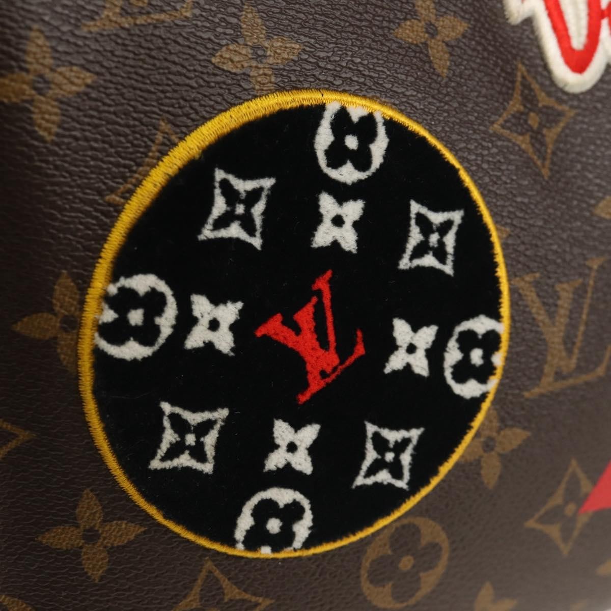Louis Vuitton Toiletry Pouch Limited Edition Patches Monogram Canvas, BROWN, CANVAS, Clutche & pouche