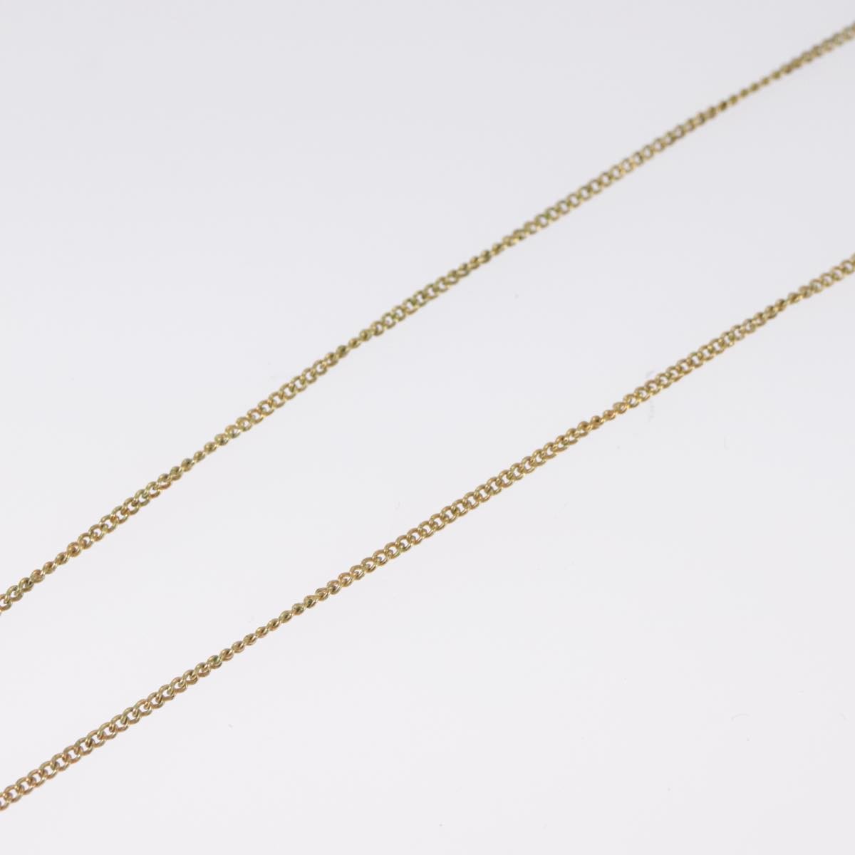 Christian Dior Vintage Logo Round Pendant Necklace Metal and Crystals, GOLD, METAL, Necklace