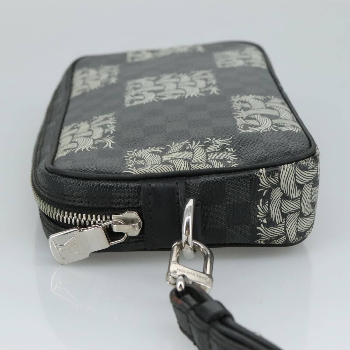 Louis Vuitton Pochette Volga Limited Edition Nemeth Damier Graphite, BLACK, CANVAS, Clutche & pouche