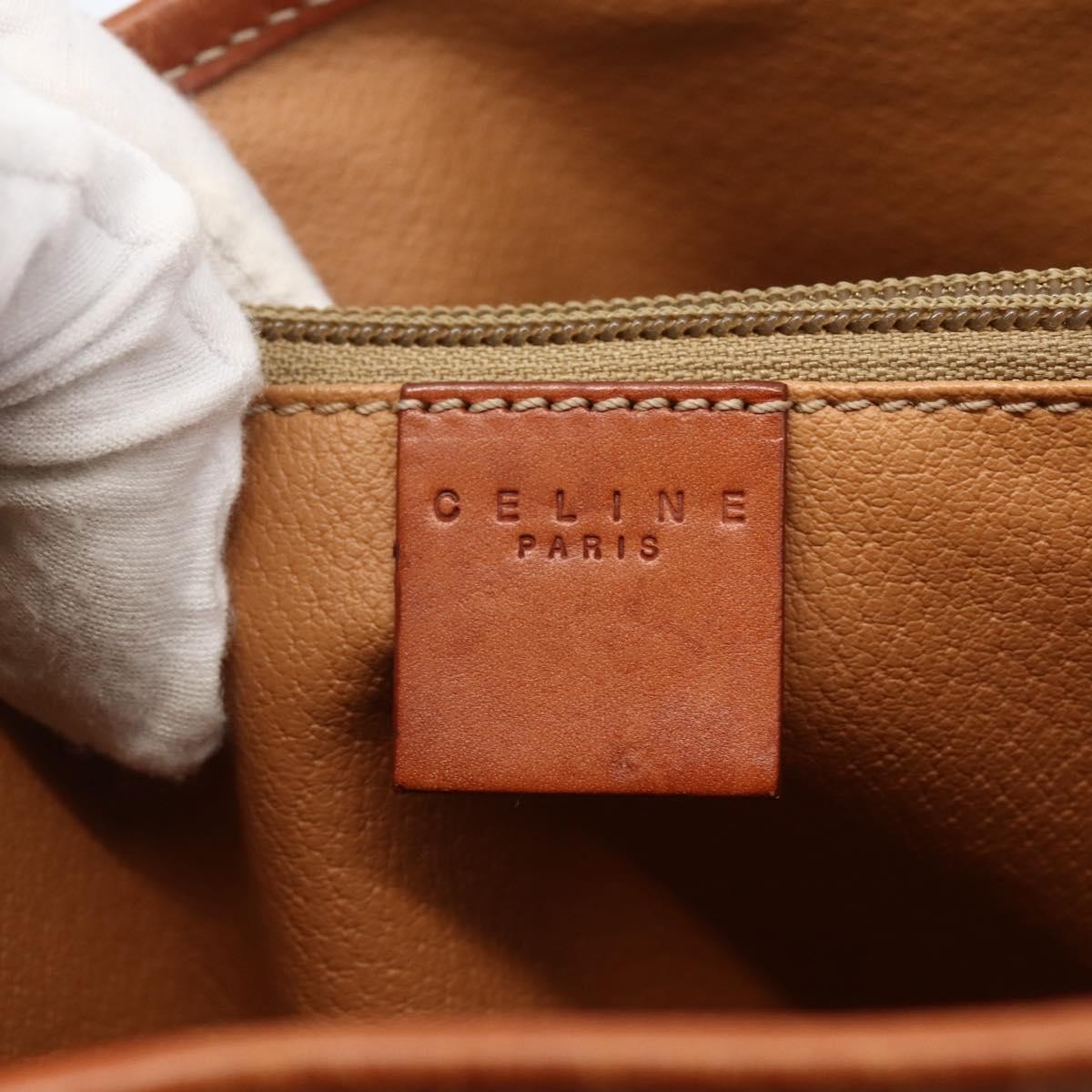 Celine Vintage Macadam Shopper Tote Coated Canvas, BROWN, CANVAS, Tote bag