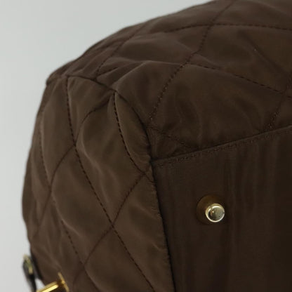 Prada Boston Bag Quilted tessuto, BROWN, NYLON, Travel bag