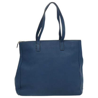 Prada Front Pocket Tote Vitello Daino, BLUE, LEATHER, Tote bag