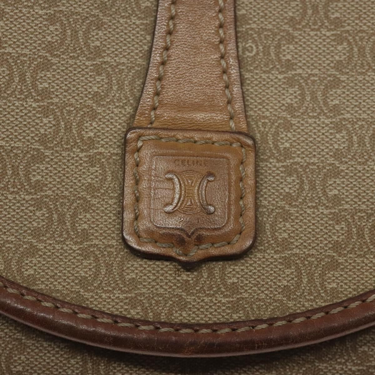 Celine Vintage Macadam Shoulder Bag Canvas, BEIGE, CANVAS, Shoulder bag