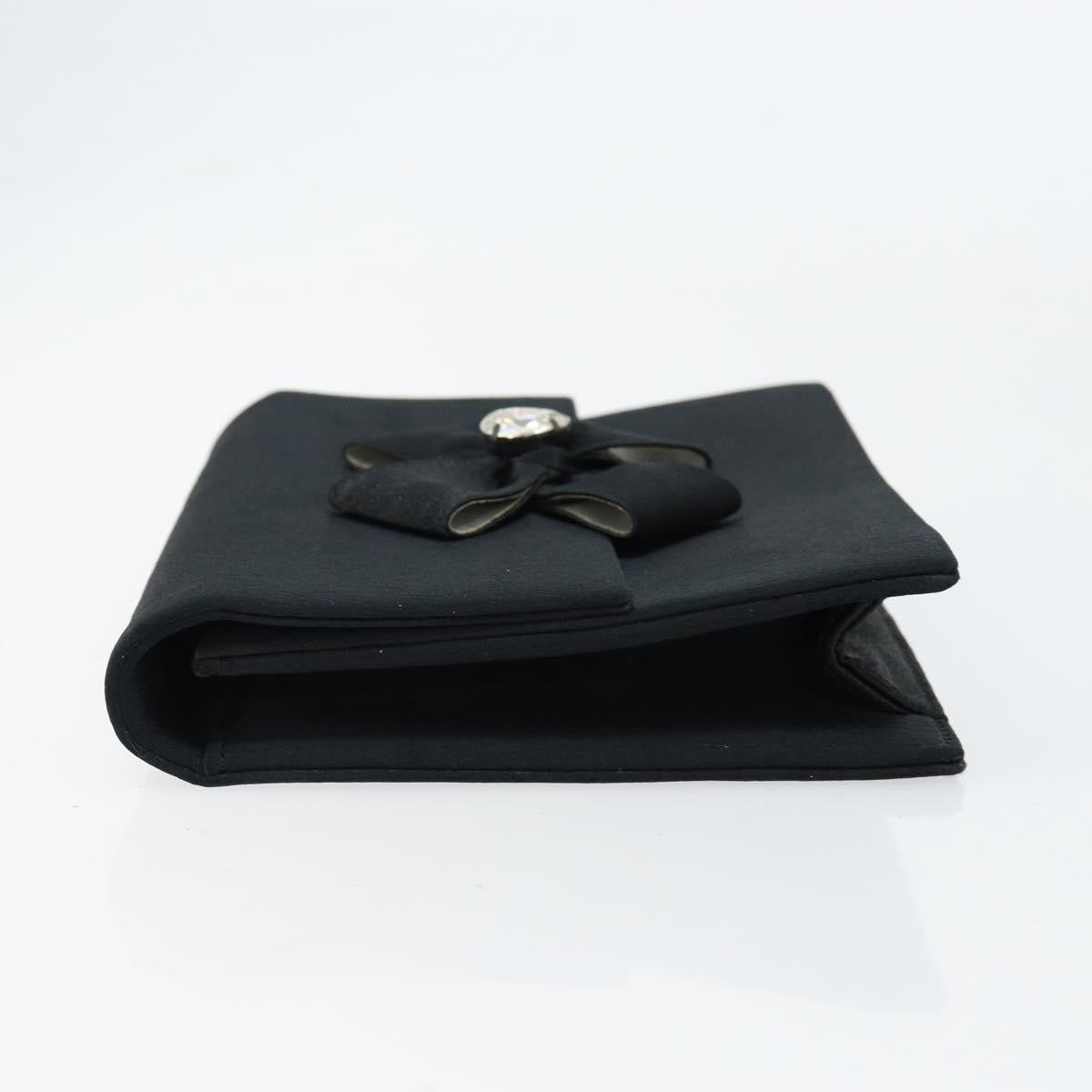 Saint Laurent Vintage Pouch Satin, BLACK, SATIN, Clutche & pouche