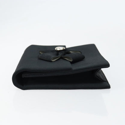 Saint Laurent Vintage Pouch Satin, BLACK, SATIN, Clutche & pouche