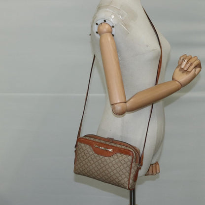 Celine Macadam Shoulder Bag Leather, BEIGE, LEATHER, Shoulder bag