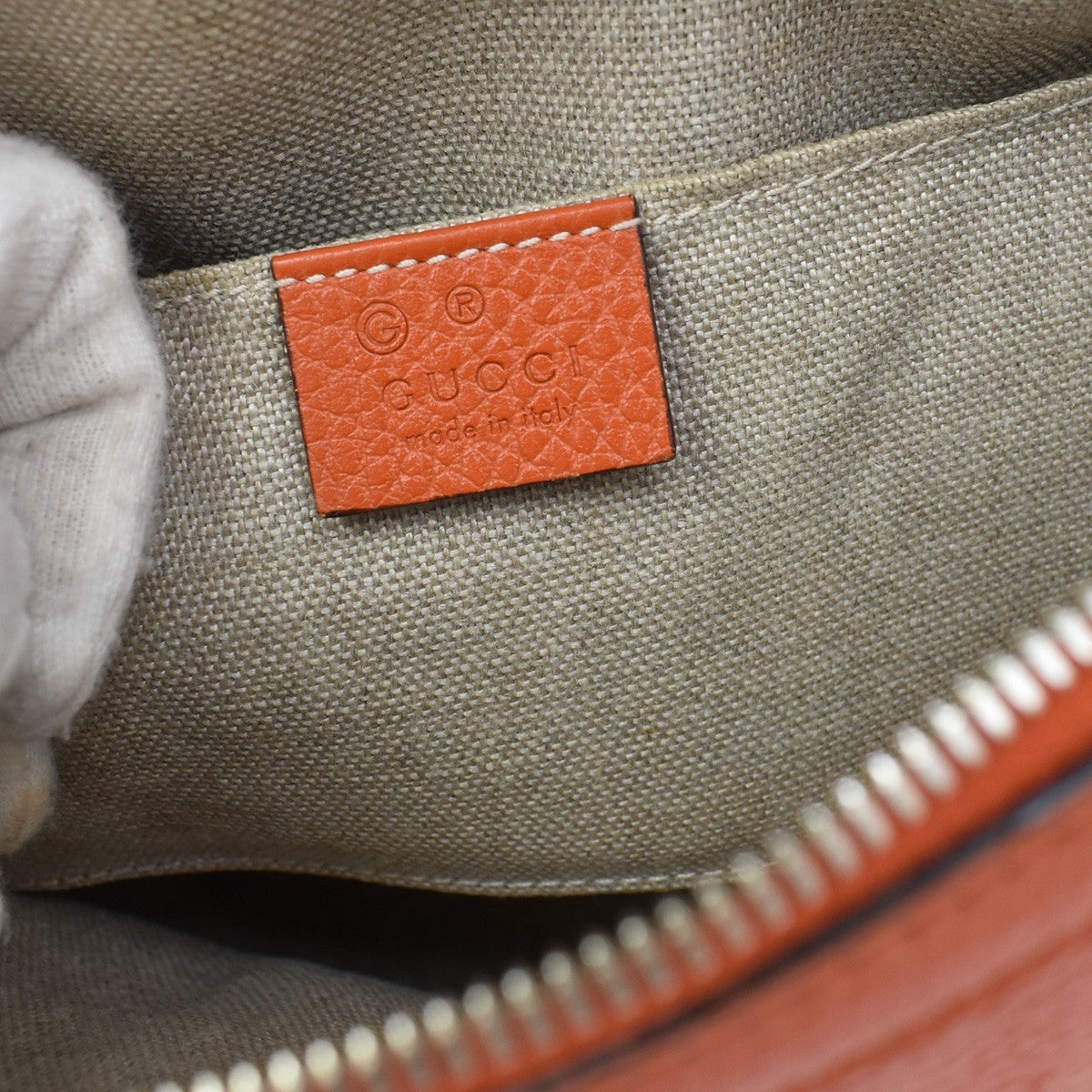 Gucci GG Charm Convertible Dome Satchel Leather, ORANGE, LEATHER, Handbag