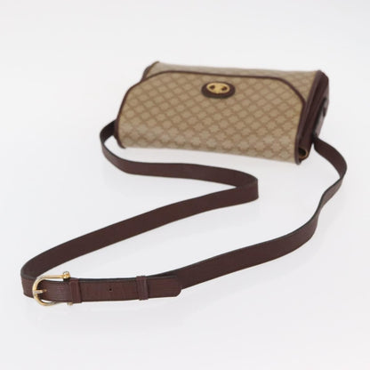 Celine Vintage Macadam Shoulder Bag Canvas and Leather, BEIGE, CANVAS, Shoulder bag