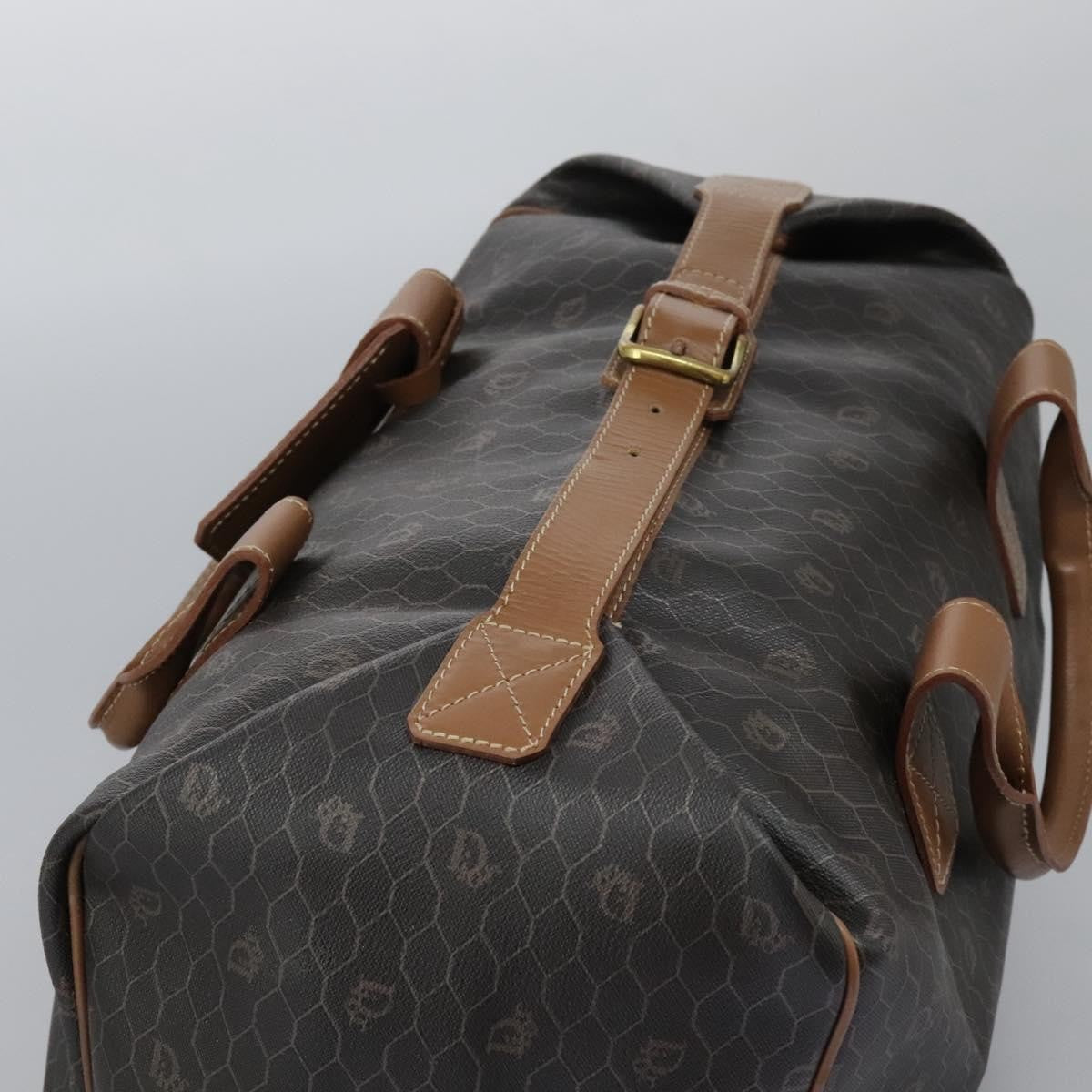 Christian Dior Vintage Honeycomb Boston bag Canvas and Leather, BLACK, CANVAS, Travel bag