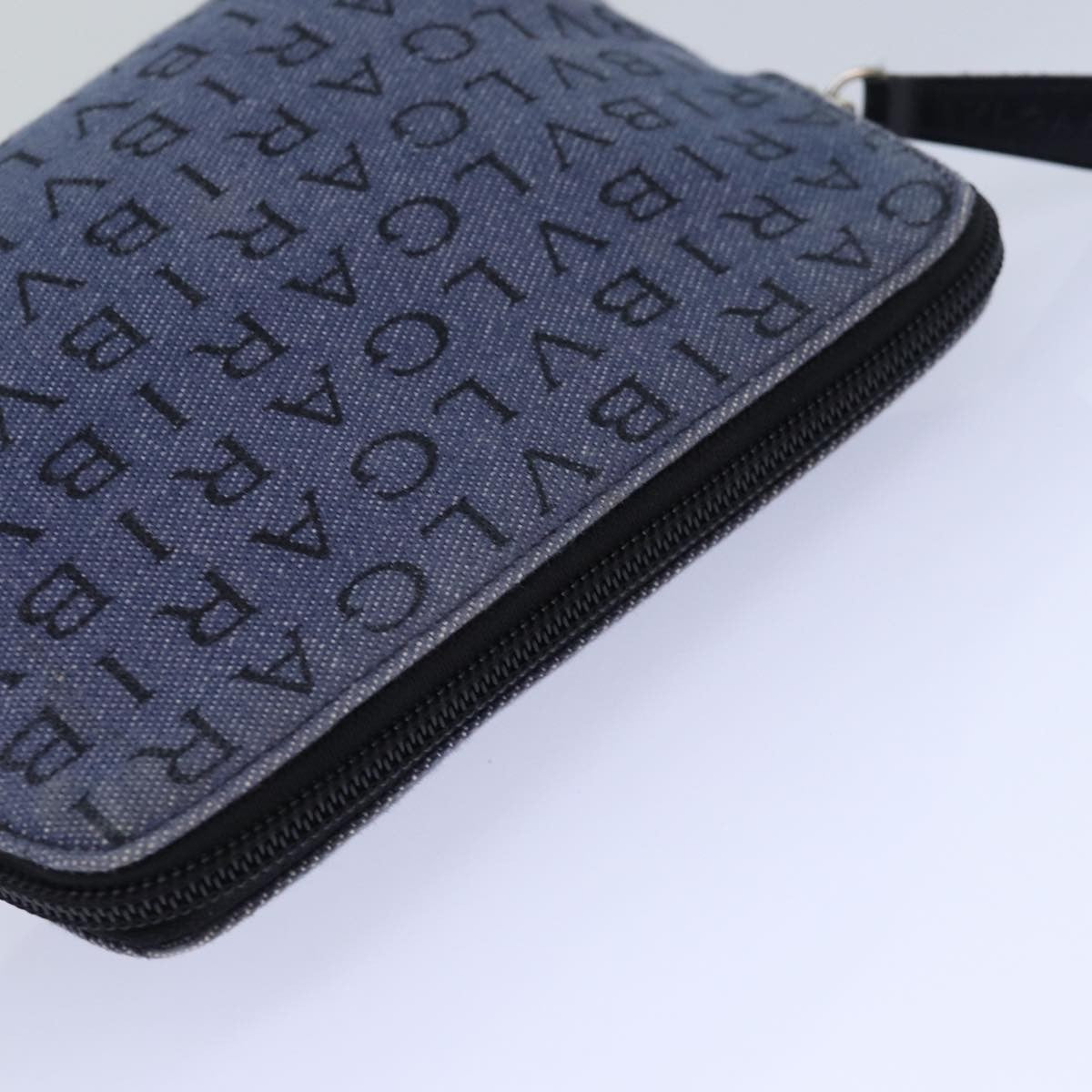 Bvlgari B.Zero1 Logomania Bag Canvas with Leather, BLUE, CANVAS, Clutche & pouche