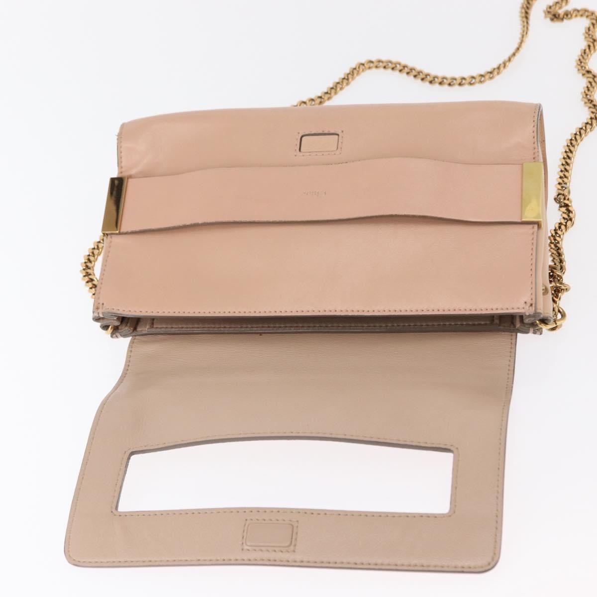 Chloe Elle Chain Clutch Leather, PINK, LEATHER, Shoulder bag