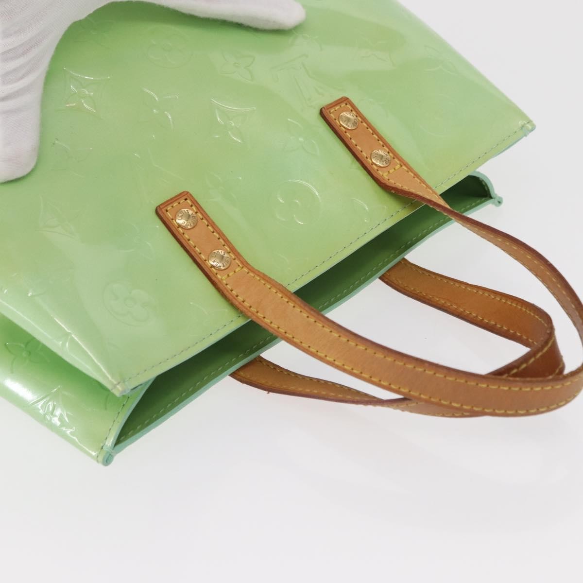 Louis Vuitton Reade Handbag Monogram Vernis, GREEN, PATENT_LEATHER, Tote bag
