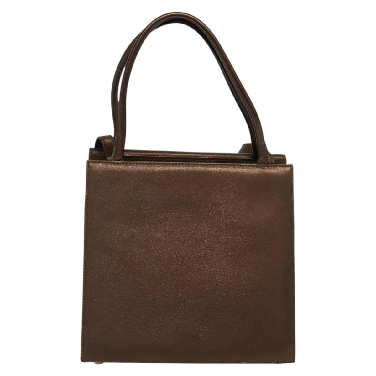 Salvatore Ferragamo Gancini Shoulder Bag Leather, BROWN, LEATHER, Shoulder bag