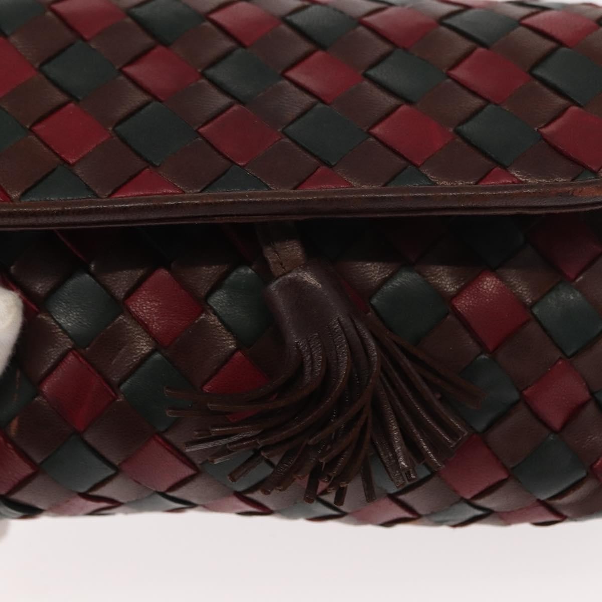 Bottega Veneta Intrecciato Clutch bag Calfskin, RED, LEATHER, Clutche & pouche