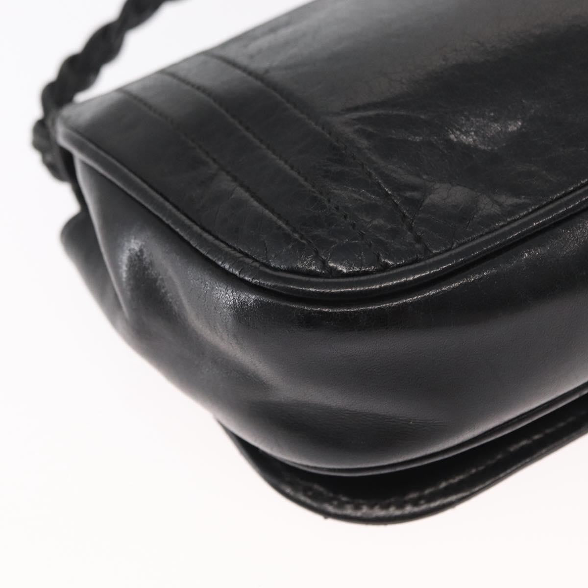 Chanel Vintage CC Stitch Flap Bag Leather, BLACK, LEATHER, Shoulder bag