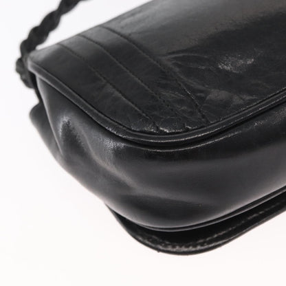 Chanel Vintage CC Stitch Flap Bag Leather, BLACK, LEATHER, Shoulder bag