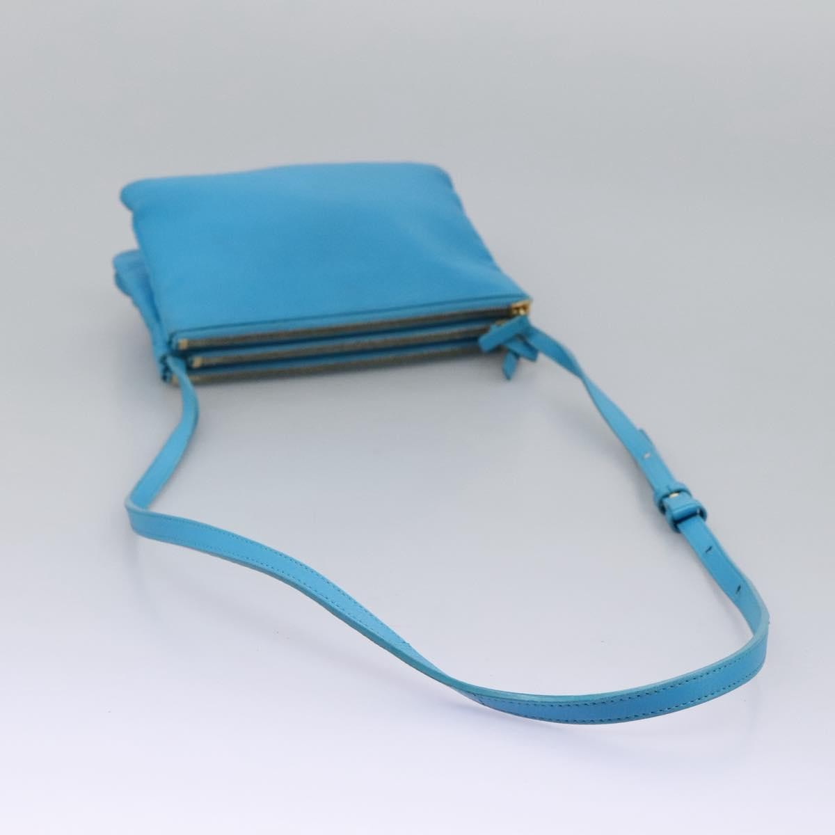 Celine Trio Crossbody Bag Leather, BLUE, LEATHER, Crossbody bag
