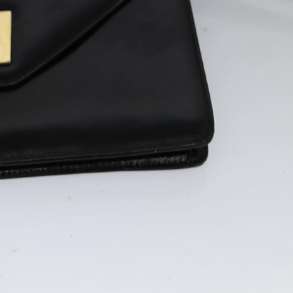 Celine Envelope Shoulder Bag Leather, BLACK, LEATHER, Shoulder bag