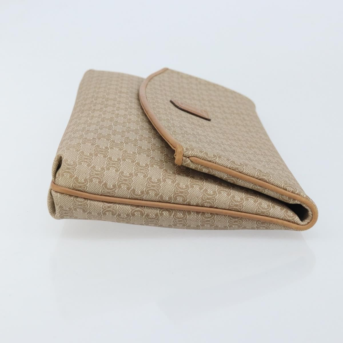 Celine C Macadam Pouch Canvas, Beige, PVC, Clutch