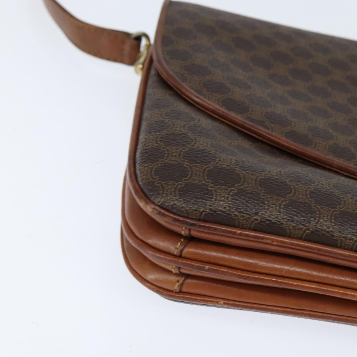 Celine Macadam Shoulder Bag PVC Leather, BROWN, PVC, Shoulder bag