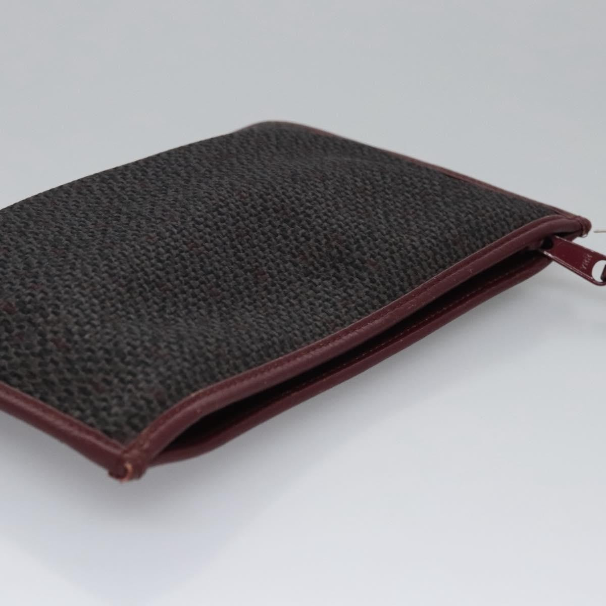 Saint Laurent Zipped Pouch Canvas, GRAY, PVC, Clutche & pouche