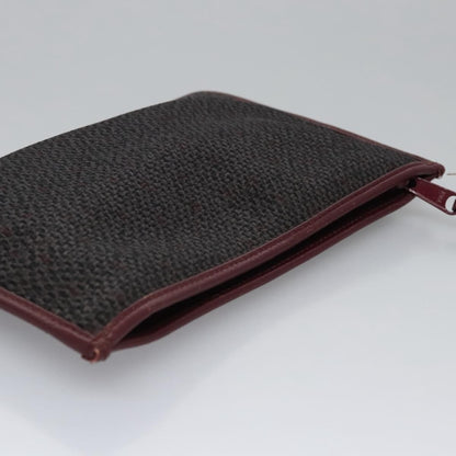 Saint Laurent Zipped Pouch Canvas, GRAY, PVC, Clutche & pouche