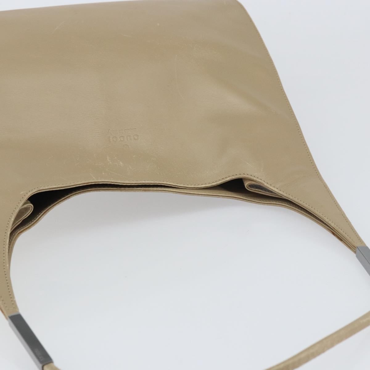 Gucci Vintage Shoulder Bag Leather, BEIGE, LEATHER, Shoulder bag