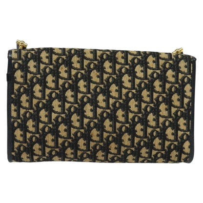 Christian Dior Vintage Trotter Flap Shoulder Bag Diorissimo Canvas, NAVY, CANVAS, Shoulder bag