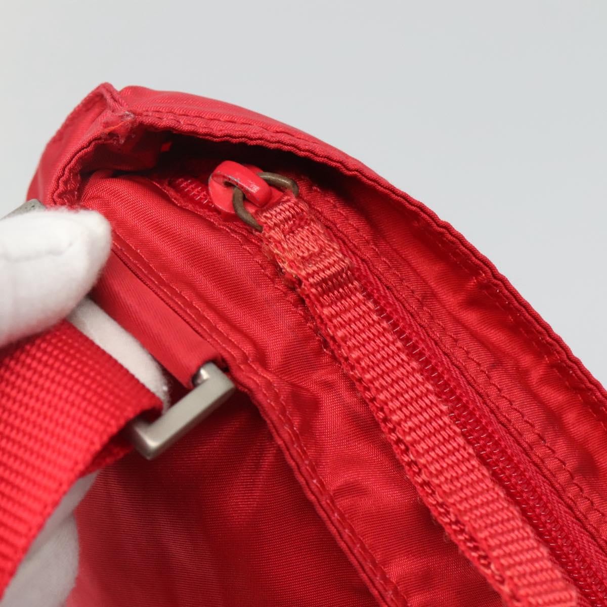 Prada Flat Messenger Bag Tessuto, Red, Nylon, Shoulder Bag