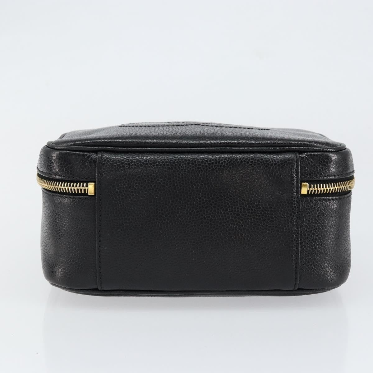 Chanel Vintage Timeless Zip Around Vanity Case Caviar, BLACK, LEATHER, Clutche & pouche