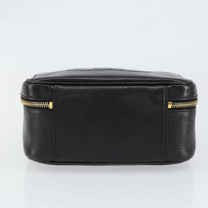 Chanel Vintage Timeless Zip Around Vanity Case Caviar, BLACK, LEATHER, Clutche & pouche