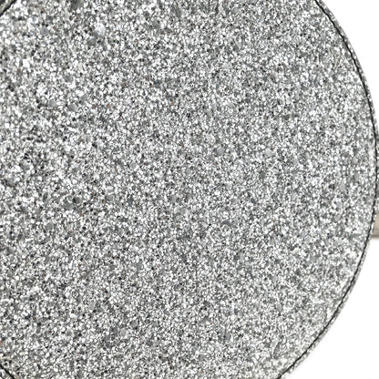 Chanel Evening On The Moon Round Evening Bag Glittered PVC with Patent, SILVER, PATENT_LEATHER, Shoulder bag