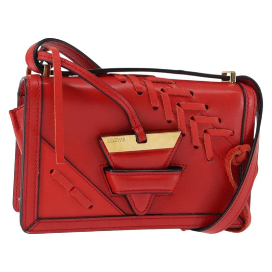 Loewe Barcelona Shoulder Bag Leather, RED, LEATHER, Shoulder bag