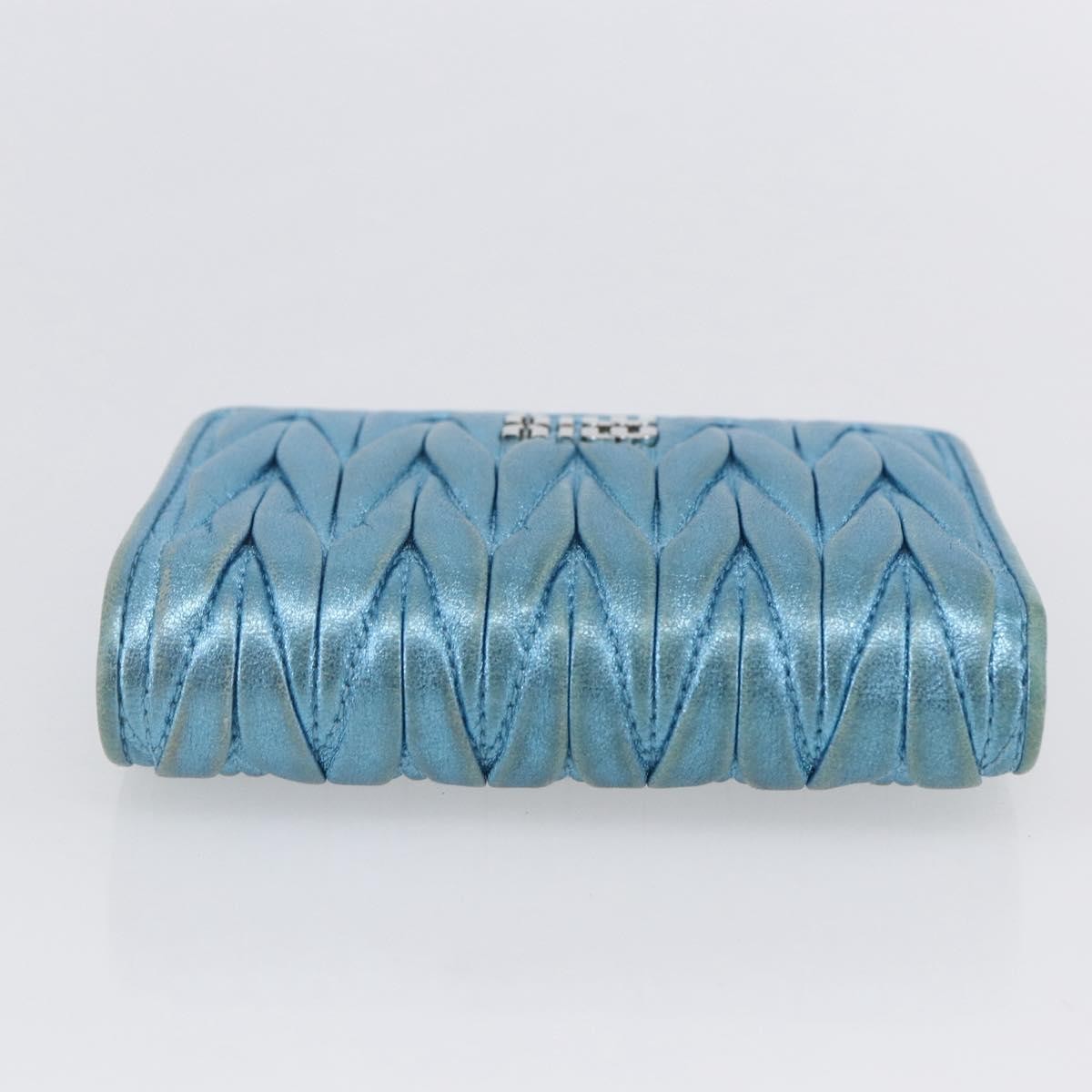 Miu Miu Matelasse Wallet Leather, BLUE, LEATHER, Wallets