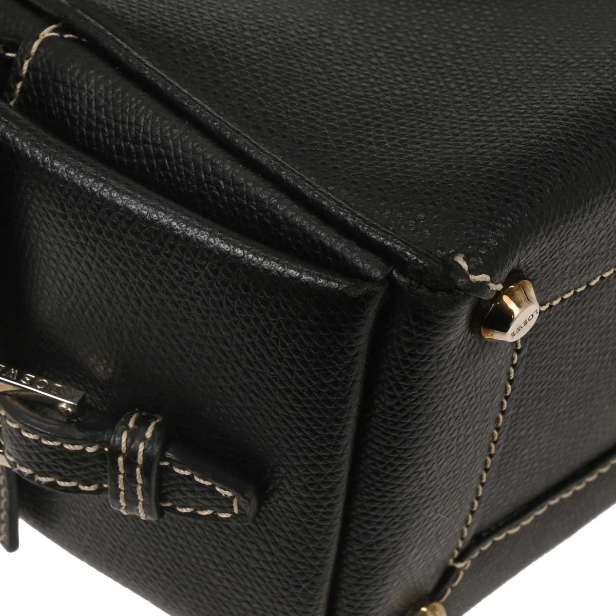 Loewe Senda Bowling Leather, BLACK, LEATHER, Handbag