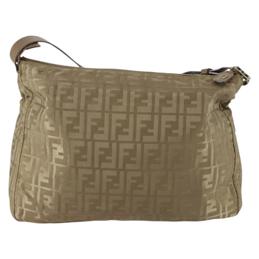 Fendi Logo Zucca Shoulder Bag Zucca, BEIGE, NYLON, Shoulder bag