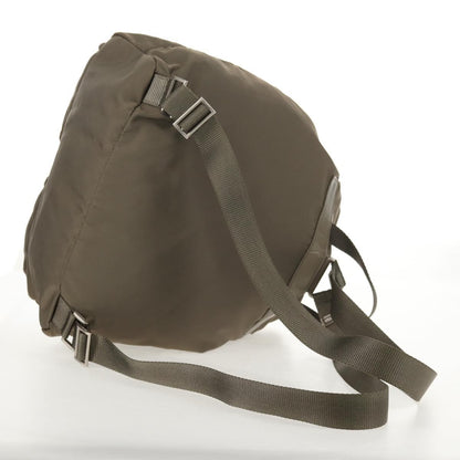 Prada Vela Double Front Pocket Backpack Tessuto with Saffiano Leather, GRAY, NYLON, Backpack