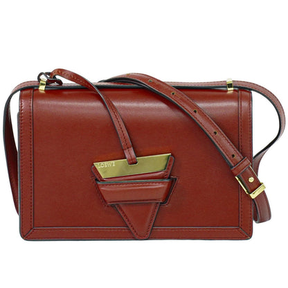 Loewe Barcelona Shoulder Bag Leather, BURGUNDY, LEATHER, Shoulder bag
