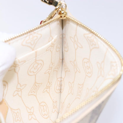 Louis Vuitton Neverfull Pochette Damier, WHITE, CANVAS, Tote bag