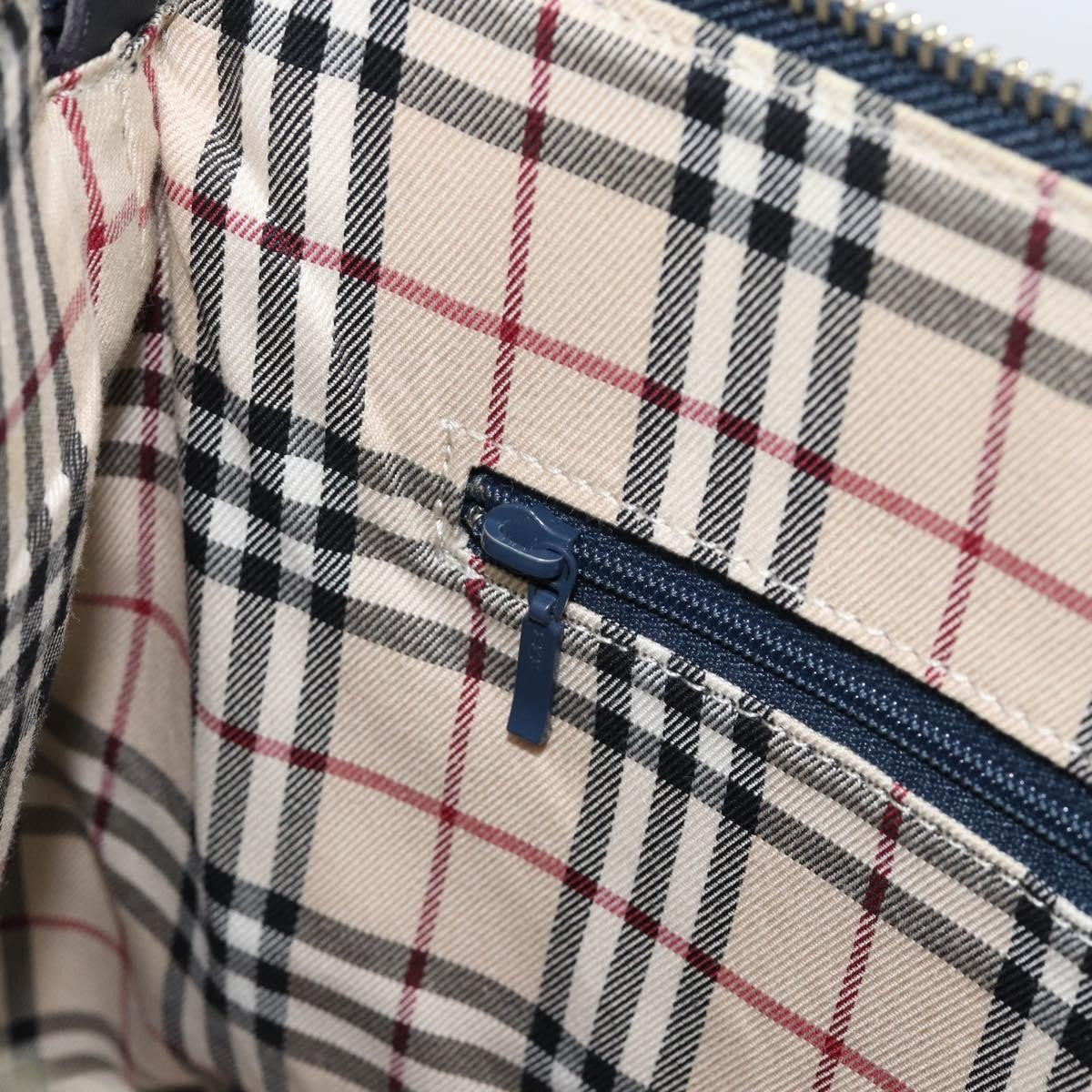 Burberry Vintage Shoulder Bag Leather, NAVY, LEATHER, Shoulder bag