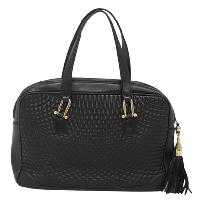 Bally Vintage Handbag Quilted Leather, Black, Leather, Handbag