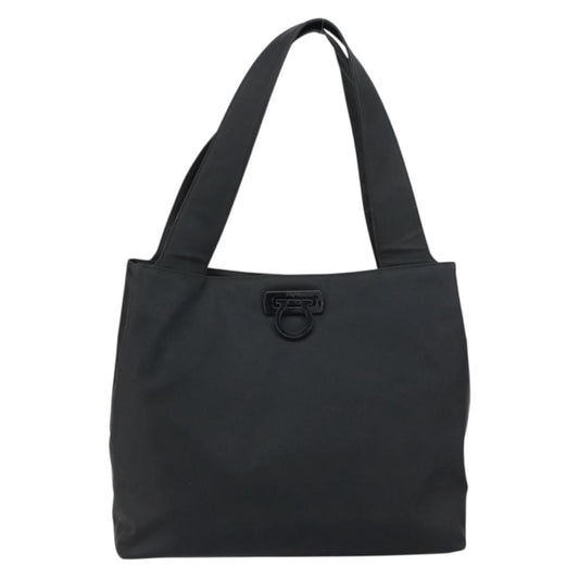 Salvatore Ferragamo Gancini Tote Nylon, BLACK, NYLON, Tote bag