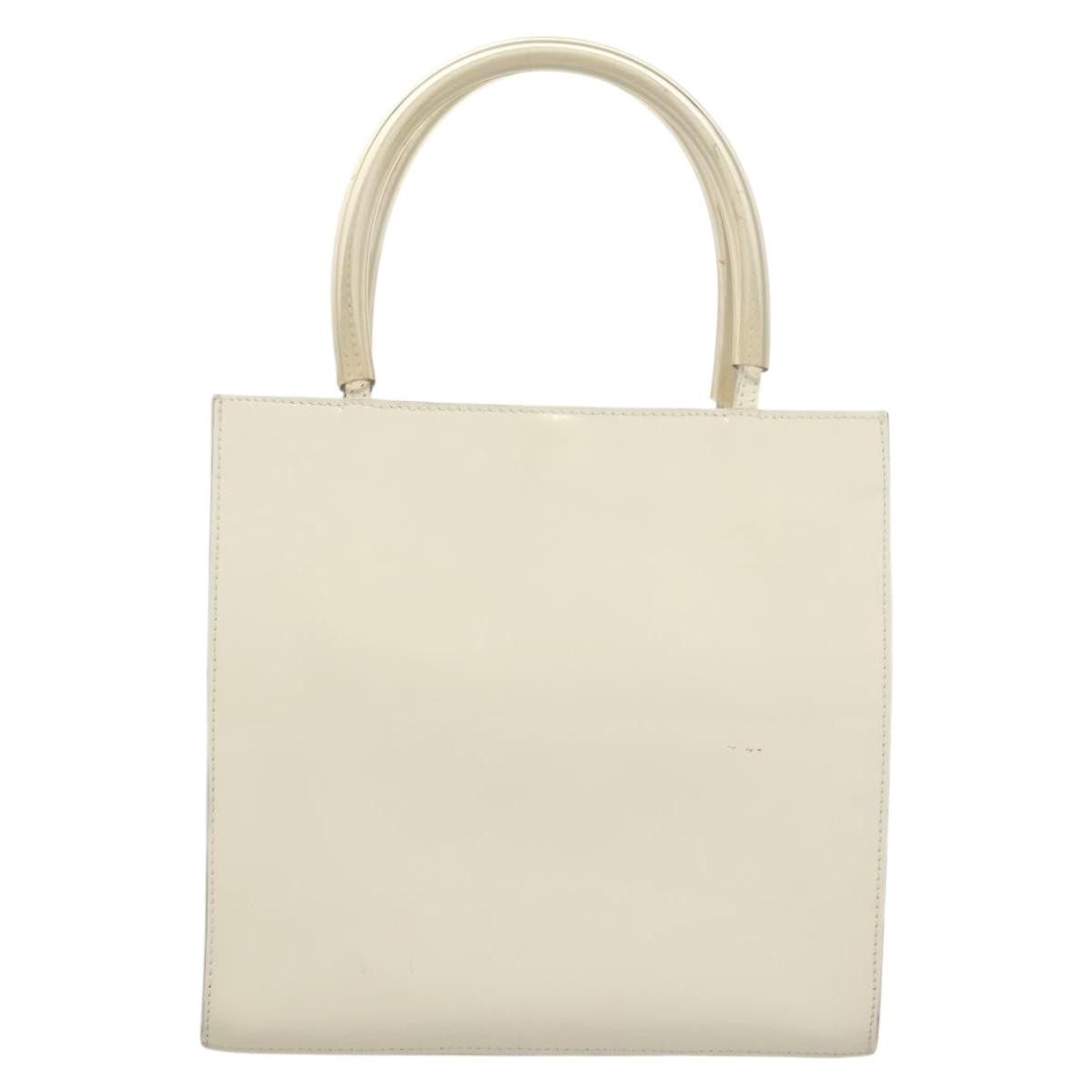 Salvatore Ferragamo Vintage Handbag Patent leather, WHITE, PATENT_LEATHER, Handbag